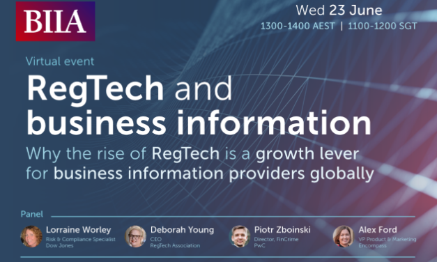 Invitation to Attend the BIIA RegTech and Business Information Webinar