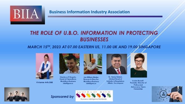 BIIA Hosted Webinar:  THE ROLE OF U.B.O. INFORMATION IN PROTECTING BUSINESSES